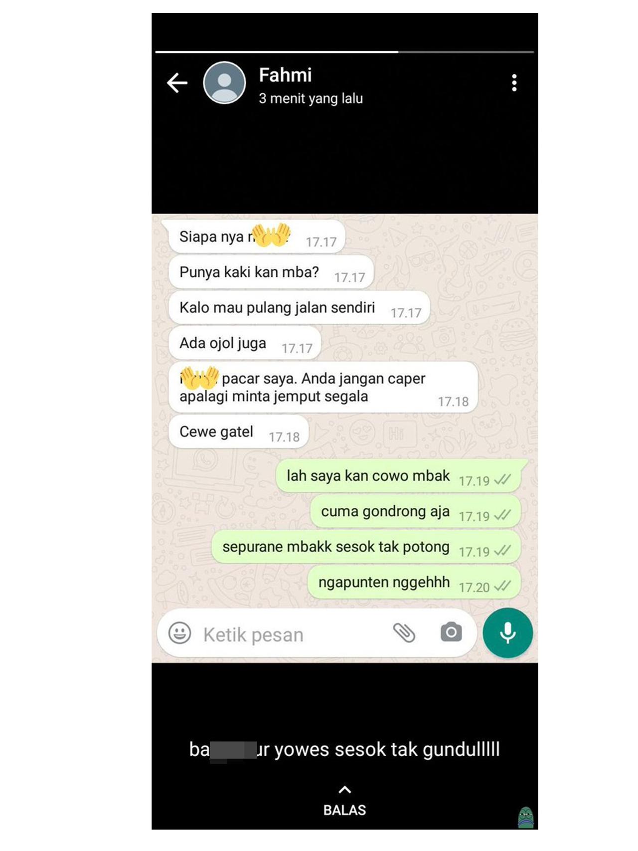 Chat kocak saat salah labrak ini bikin malu setengah mati